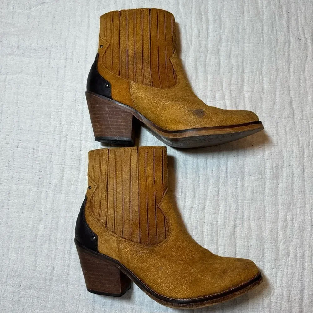 Musse & Cloud Suede Brown Bootie Western Size US 10 Euro 41 Made In Spain - Picture 3 of 9